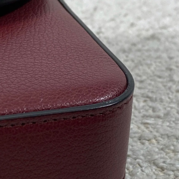 Authentic Pre-Owned Dior Medium Saddle Pouch with Chain Burgundy Goatskin - Picture 8 of 16